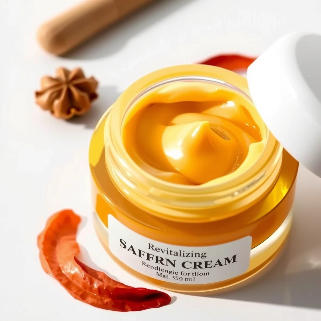 Elegant jar of Revitalizing Saffron Cream